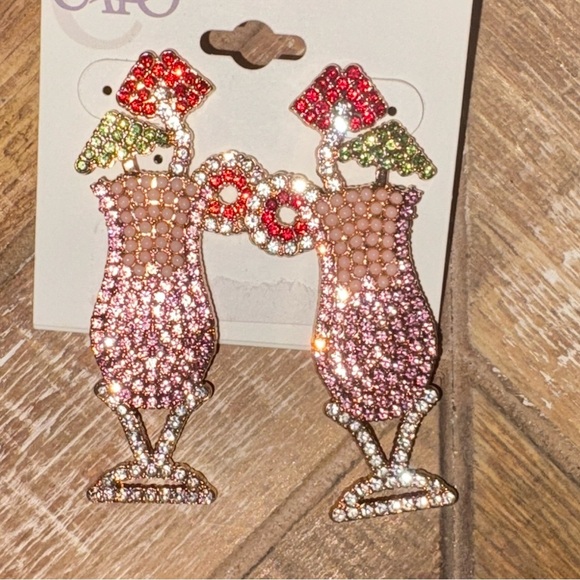 🆕 Cato Pink and Red Cocktail Earrings - Picture 4 of 4